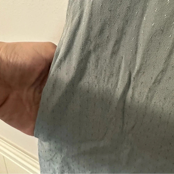 4SI3NNA Women’s Blue Slate Short Puff Sleeve Tie Neck Blouse Size XS NWT - Picture 7 of 11